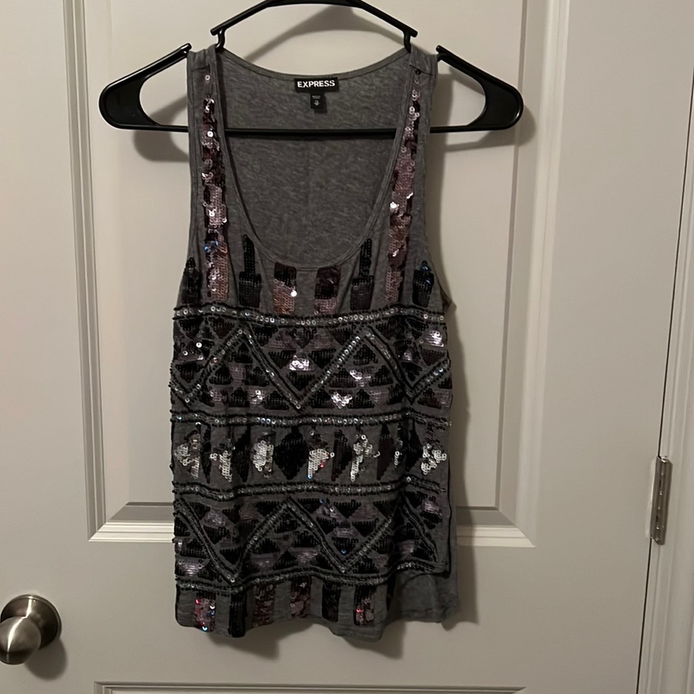 Express sequin tank top